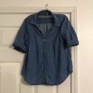 JCrew denim short sleeved blouse
